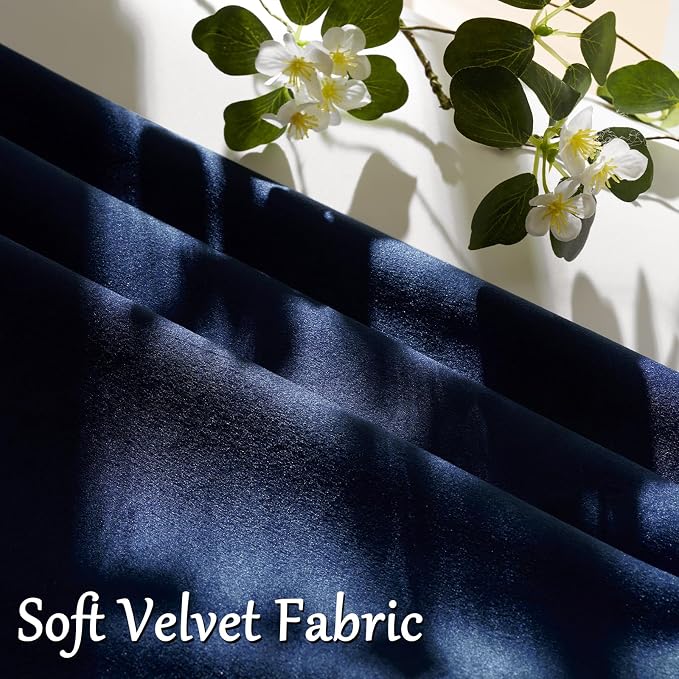 GIGIZAZA Navy Velvet Pillow Covers 12x20 Decorative Pillows Pack of 2 | Lumbar Blue Throw Pillows for Couch Sofa,280gsm Soft Textured Fabric,Modern Pillowcases,Luxury Cushion Covers