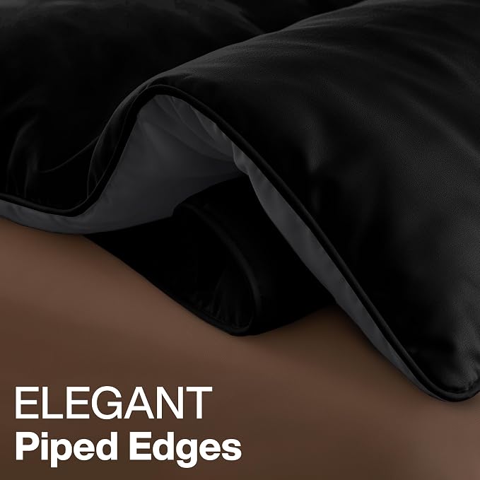 Utopia Bedding Comforter King Size, Duvet Insert, Black/Grey, 90 x 102 in | Soft and Fluffy Down Alternative Bed Comforter, All Season, Breathable, Corner Tabs, Box Stitched, Durable, Machine Washable