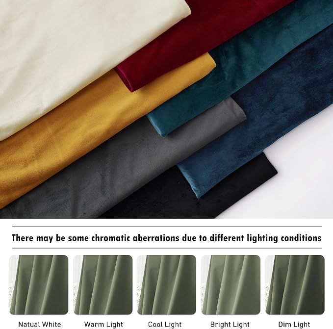 RYB HOME Velvet Curtains 108 inches Long, Extra Long High Ceiling Curtains | Thermal Insulated, Luxurious Home Decor, Curtains for Apartment Loft Large Windows, W52 x L108, Sage Green, 2 Panels Set
