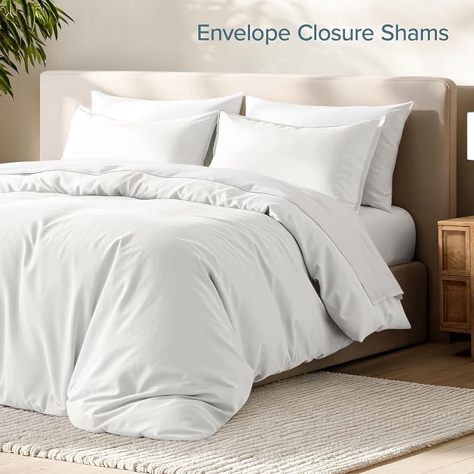 Bare Home Duvet Cover Set 1800 Ultra-Soft (Twin/Twin XL, Antique White) | Lightweight, Cooling, Breathable, Premium 1800 Ultra-Soft, All-Season