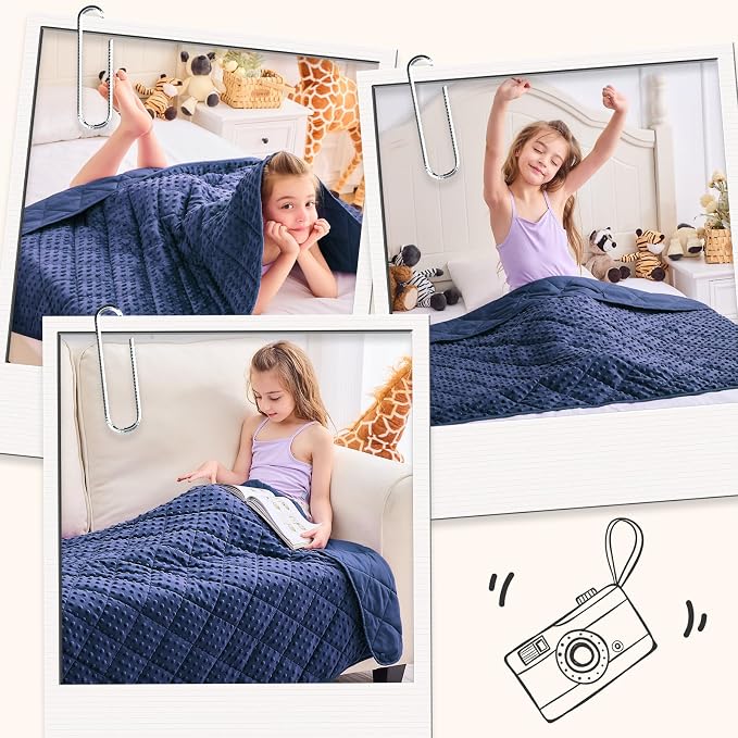 yescool Weighted Blanket Kids 5 Pounds, Minky Kids Blanket Gifts for Boys Girls, Small Weighted Throw Blankets Washable Heavy Blankets, Winter Weighted Comforter for 5 6 7 8 9 Year Old, 36 * 48in