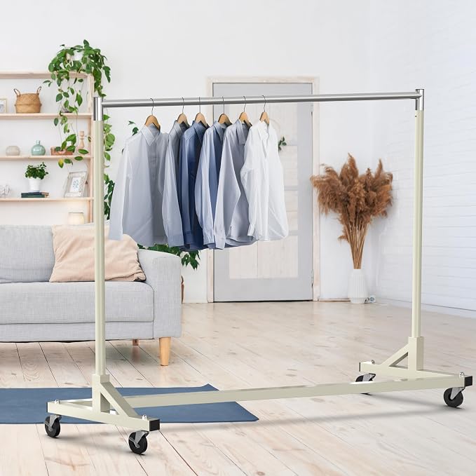 Simple Houseware Industrial Grade Z-Base Garment Rack, 63" W/500Lb, Gray