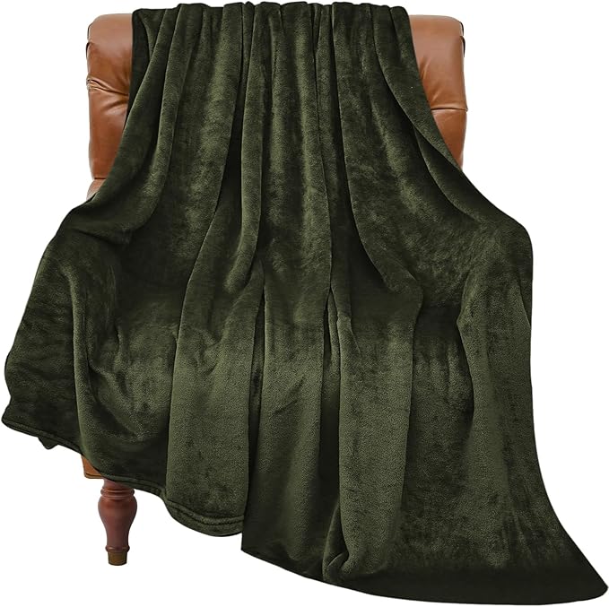 BEDELITE Fleece Blanket Soft Plush Twin Size Blanket Olive Green 60"x80" | Ultra Soft Fleece, Plush Microfiber, Lightweight Warmth, All Season Comfort, Fade Resistant, Machine Washable, Couch Sofa Bed