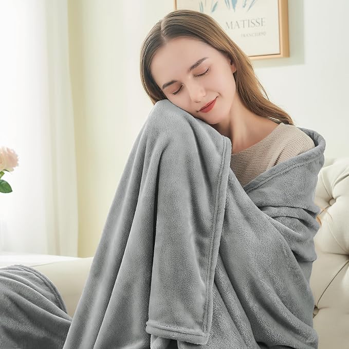 BEDELITE Fleece Blanket Soft Plush King Size Bed Blanket Grey 108"x90" | Ultra Soft Fleece, Plush Microfiber, Lightweight Warmth, All Season Comfort, Fade Resistant, Machine Washable