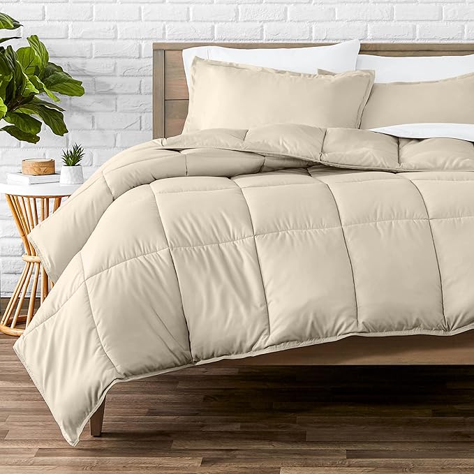 Bare Home Queen Comforter Set - 1800 Ultra Soft (Queen, Sand) | All-Season, Breathable, Hypoallergenic, Premium 1800, Warm, Cozy