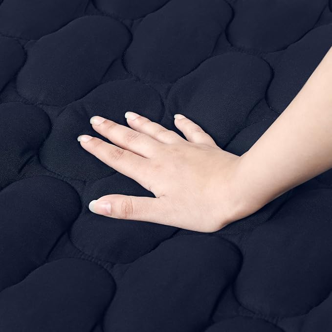 Utopia Bedding Waterproof Mattress Protector, King Mattress Pad, Noiseless Quilted Fitted Cover with Deep Pocket Stretches up to 16 Inches (Navy) | Deep Pockets fits upto 16" Deep, 100% Waterproof Mattress Cover Soft Breathable & Noiseless Mattress Top...