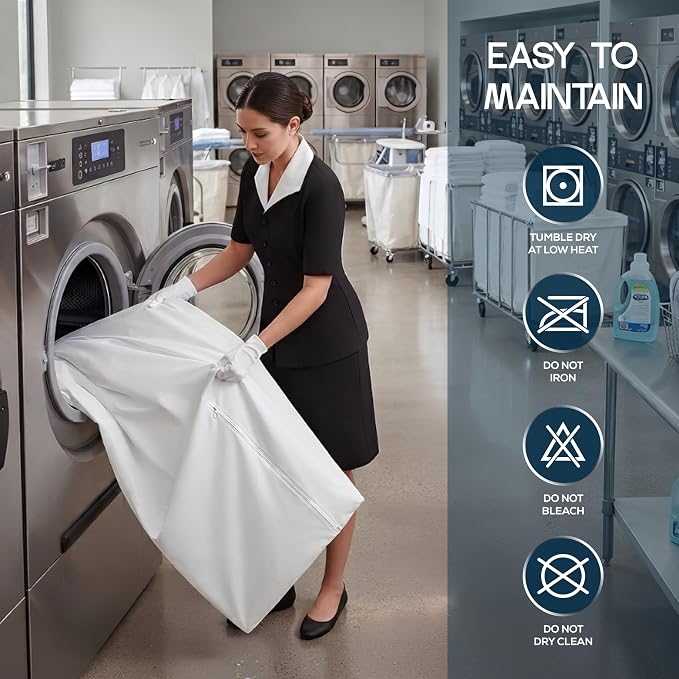 Bulk 10-Pack Full Size Hotel Mattress Encasement 100% Waterproof, 6" Deep | White, Commercial, Resorts, Motels & Institutional Use, Zippered 6-Sided Mattress Protector
