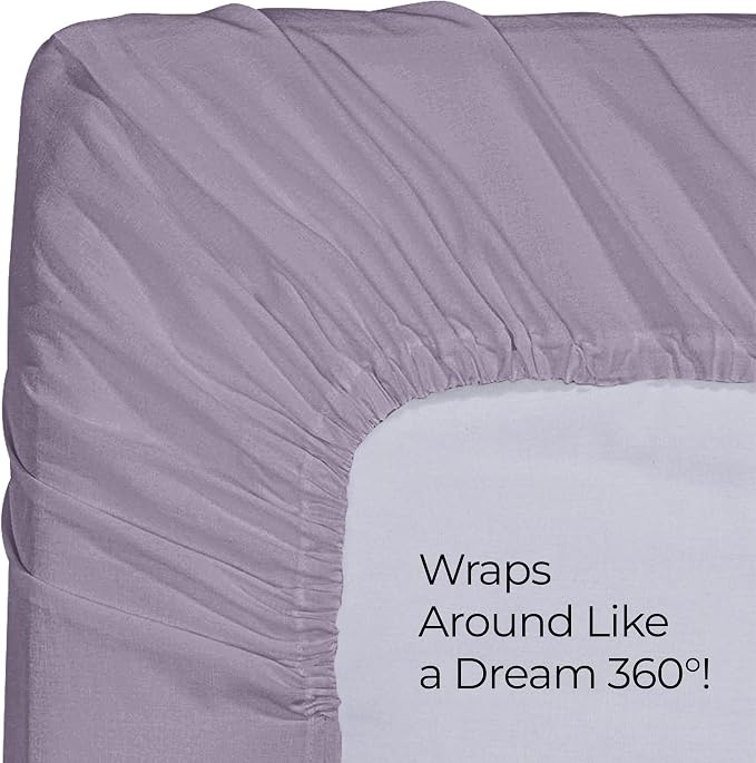 Utopia Bedding King Fitted Sheet - Bottom Sheet - Deep Pocket - Soft Microfiber - Shrinkage and Fade Resistant-Easy Care -1 Fitted Sheet Only (Lavender) | Hotel Comfort, Cooling & Breathable Cotton like Polyester, Easy Fit, Wrinkle & Fade Resistant, Sn...