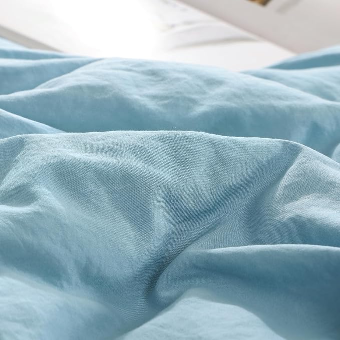 Queen Comforter Set-7 Pieces Soft Prewashed Bed in a Bag Queen Bedding Sets | All Season Comforter with Sheets, Pillow Shams & Pillowcases, Sky Blue