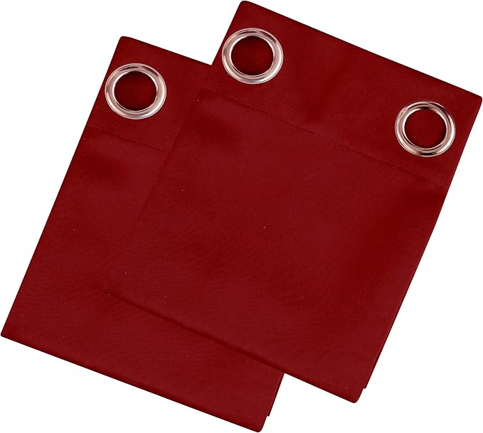 Dark Red Thermal Blackout Curtains/52 x 95 Inch/Set of 2 Panels Room Darkening Curtains for Bedroom