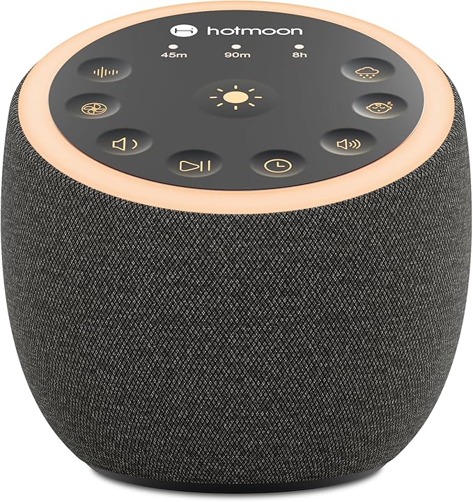Hotmoon Sound Machine for Sleep, Cocoon 2, 40 Sounds, Dual-Speaker, Plug in | White Green Pink Brown Noise Machine for Sleeping Adults Office Privacy Baby Dogs, 4 Timers, 8 Night Light, Rain Noise Maker