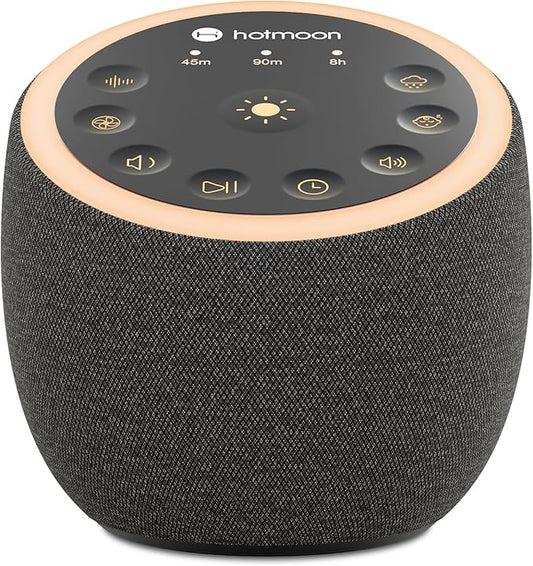 Hotmoon Sound Machine for Sleep, Cocoon 2, 40 Sounds, Dual-Speaker, Plug in | White Green Pink Brown Noise Machine for Sleeping Adults Office Privacy Baby Dogs, 4 Timers, 8 Night Light, Rain Noise Maker