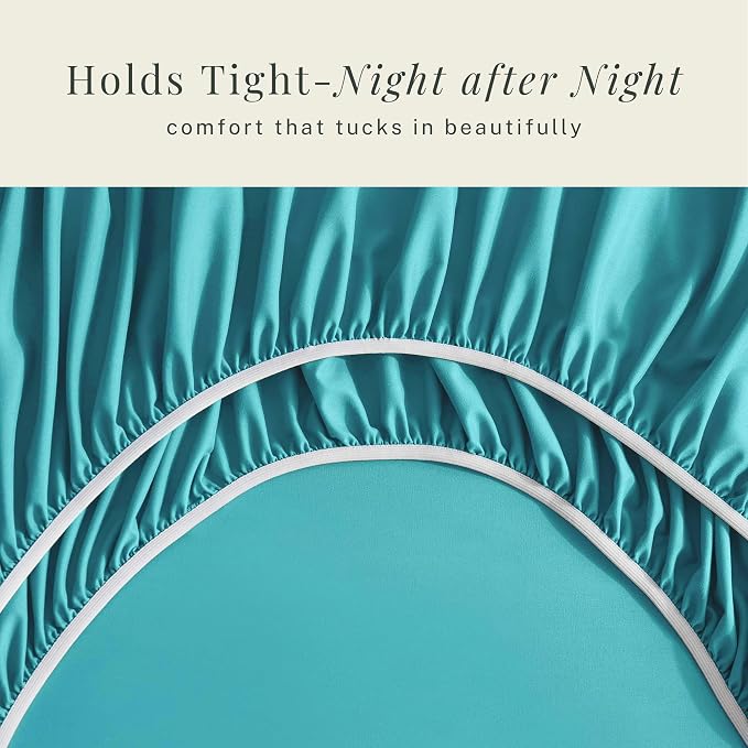 Hearth & Harbor Extra Deep Pocket Sheets - Fits Mattress 18-24 Inches Deep - Extra Deep Pocket California King Size - 6 Piece Cal King Sheets - Cal King, Teal
