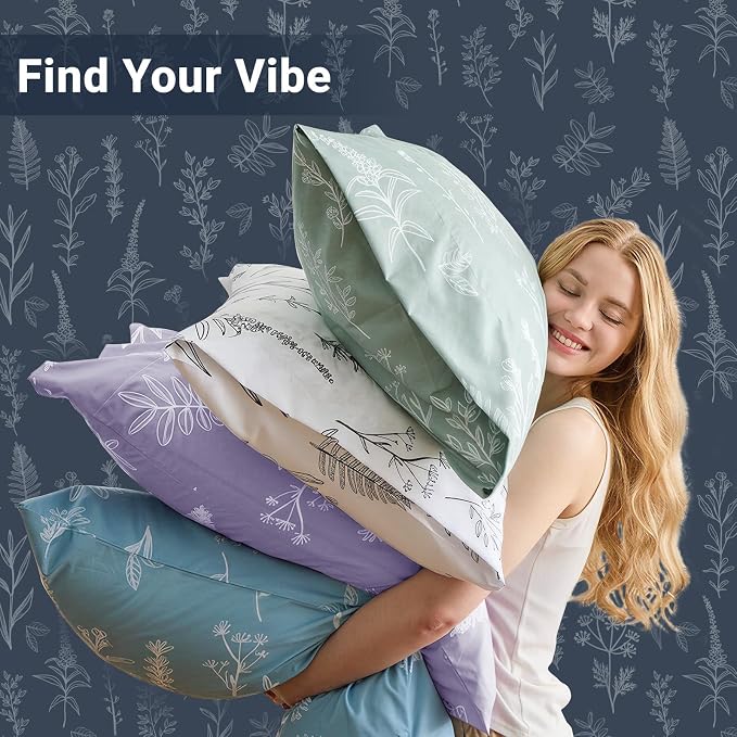 MUXHOMO Duvet Cover King Size, Reversible Floral Navy Duvet Cover Set with Zipper Closure, 3 Pieces Botanical Patterns Soft Microfiber Bedding Set (90"x104", 2 Pillow Cases 20"×36")
