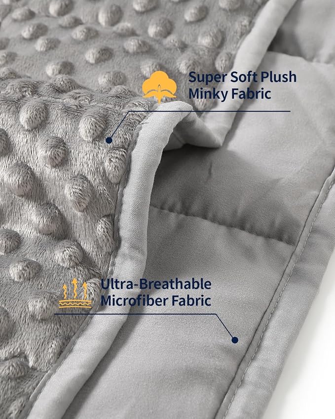 Mr. Sandman Weighted Blanket for Adults, King Size 20 lbs, 88 x 104 Inches | Cooling Soft Minky for Hot Sleepers; Machine Washable; Filled with Glass Beads; Heavy Bed Throw for Sleep; Grey