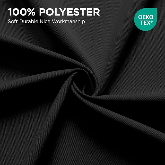 Joydeco Blackout Curtains for Bedroom 120 Inch Long 2 Panels, Room Darkening Grommet Drapes, Thermal Insulated Black Out Drapes, Black Curtains for Living Room