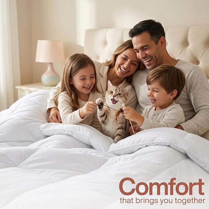 Utopia Bedding Duvet Insert, Full Size Comforter 82 x 86 Inches, White | Cozy All Season Comforter for Kids and Teens, Unisex, Down Alternative Fill, Soft Microfiber Shell, Machine Washable.