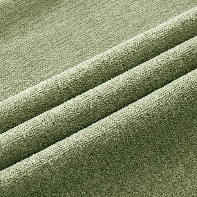 MIULEE Sage Green Chenille Couch Lumbar Throw Pillow Covers, 12x20 | Set of 2, Soft Modern Farmhouse Style, Decorative Pillowcases for Sofa Living Room Bed, Home Decor