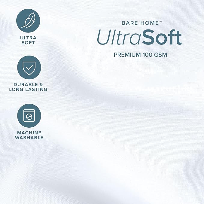 Bare Home Comforter Set - 1800 Ultra Soft (Oversized Queen, White) | All-Season, Breathable, Hypoallergenic, Premium 1800, Warm, Cozy