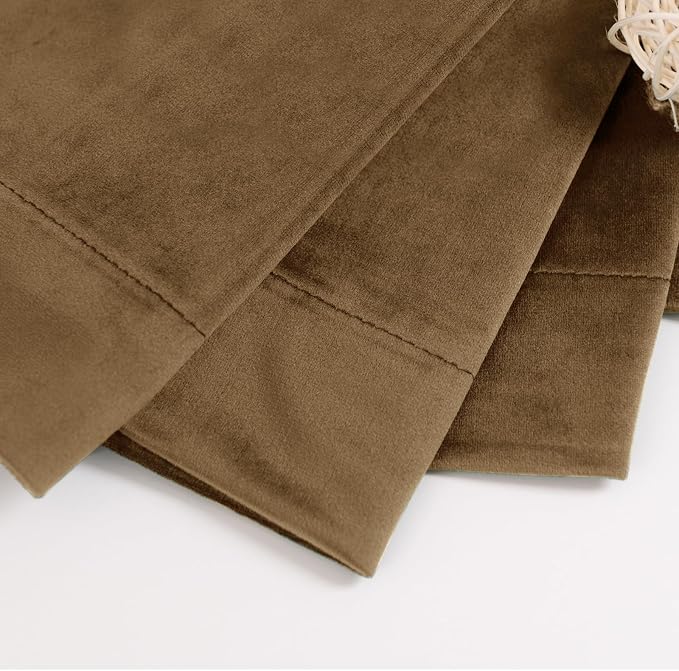 BGment Bronze Brown Velvet Blackout Curtains 102 Inches Long for Bedroom | Drapes for Living Room, Super Soft, Luxury, Room Darkening, Window Treatment, Back Tab Rod Pocket, 2 Panels, 52 x 102 Inch