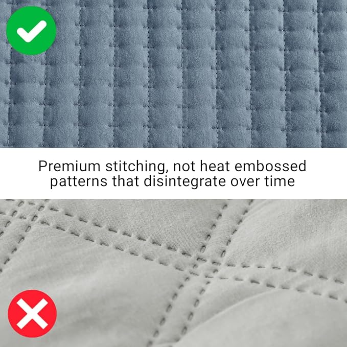 Twin Quilt-Lightweight Bedspreads Blue Twin Quilt Bedding Set | Soft Coverlet with Pillow Sham for All Seasons, Suitable for Bed & Couch, 2 Pieces, 66"x92"