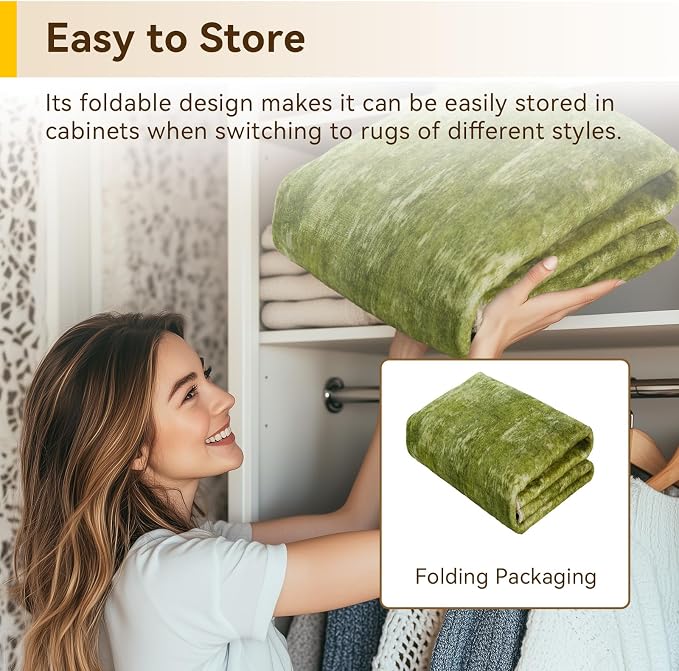 RELEANY Washable 6'x9' Abstract Area Rug for Living Room Grass Green | Carpet for Bedroom, Kitchen, Office, Hallway and Entryway, Printed Pattern, Non‑Slip, Soft, Stain‑Resistant, Easy to Clean