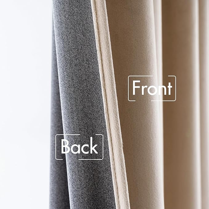 MIULEE Velvet Curtains 52x90 inches 2 Panels Camel Beige Blackout Curtains | Luxury, Bedroom Living Room, Thermal Insulated, Super Soft Window Drapes, Rod Pocket & Back Tab