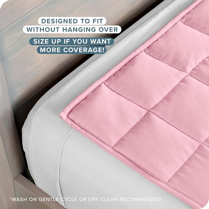 Bare Home Cotton Weighted Blanket (Light Pink, 80"x87" 25lbs) | King Size for Adults, All-Natural 100% Cotton, Premium Heavy Blanket Nontoxic Glass Beads
