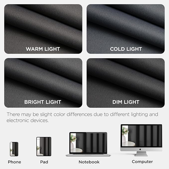 Joydeco Door Curtain Blackout Curtains for Doorway Privacy Closet Drapes | Room Divider Curtains for Bedroom Living Room, Sliding Door Curtains for Open Closet (Grey, 52Wx90L, 1 Panel)