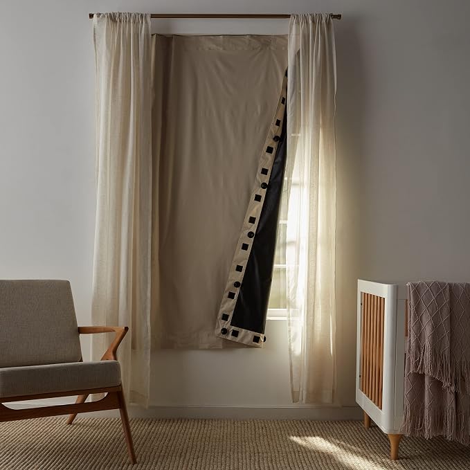 Amazon Basics Portable Blackout Curtain Shade with Suction Cups, Energy Saving, 50"W x 78"L, Beige, 2-Pack