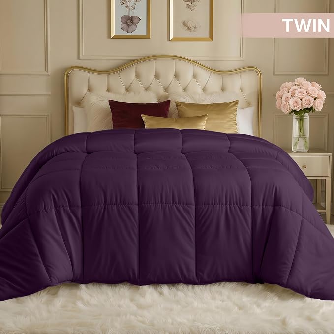 Utopia Bedding Duvet Insert, Twin Comforter 64 x 88 Inches, Plum | Cozy All Season Comforter for Kids and Teens, Unisex, Down Alternative Fill, Soft Microfiber Shell, Machine Washable.