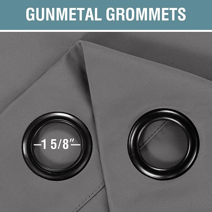 H.VERSAILTEX Premium Blackout Bedroom Curtains 84 Inches Long Gray Curtain Window Panel Drapes Room Darkening for Living Room, Grommet Curtains for Door - (Bluish Gray Color) - 1 Panel, 52'W x 84'L