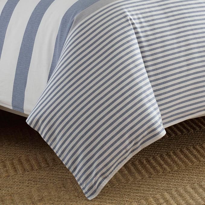 Nautica - Twin Duvet Cover Set, Cotton Reversible Bedding with Matching Sham, Mediterranean Inspired Bedding Set for All Seasons (Fairwater Blue, Twin) (Pack of 2)