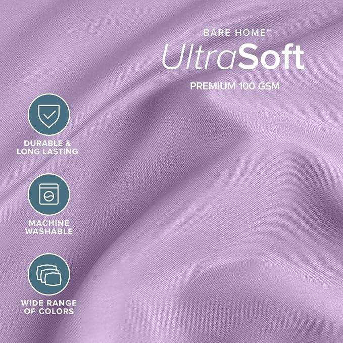 Bare Home Twin Sheet Set - 1800 Ultra-Soft (Twin, Lavender) | Deep Pockets 6 to 15 Inches, Breathable, Hypoallergenic, Hotel Luxury, Easy Fit, Soft, All-Season