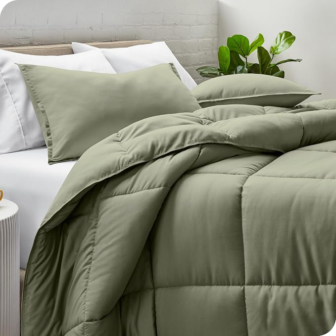 Bare Home Comforter Set - Twin/Twin Extra Long Size - Ultra-Soft - Goose Down Alternative - Premium 1800 Series - All Season Warmth (Twin/Twin XL, Sage) | All-Season, Breathable, Hypoallergenic, Premium 1800, Warm, Cozy