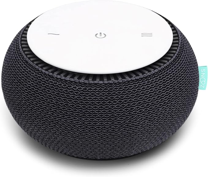 SNOOZ Original Smart White Noise Sound Machine, Real Fan Inside for Sleep | Natural Sound from a Real Fan, Non-Looping White Noise, App Scheduler, 10 Levels, Masks Snoring, Office Privacy & Neighbors