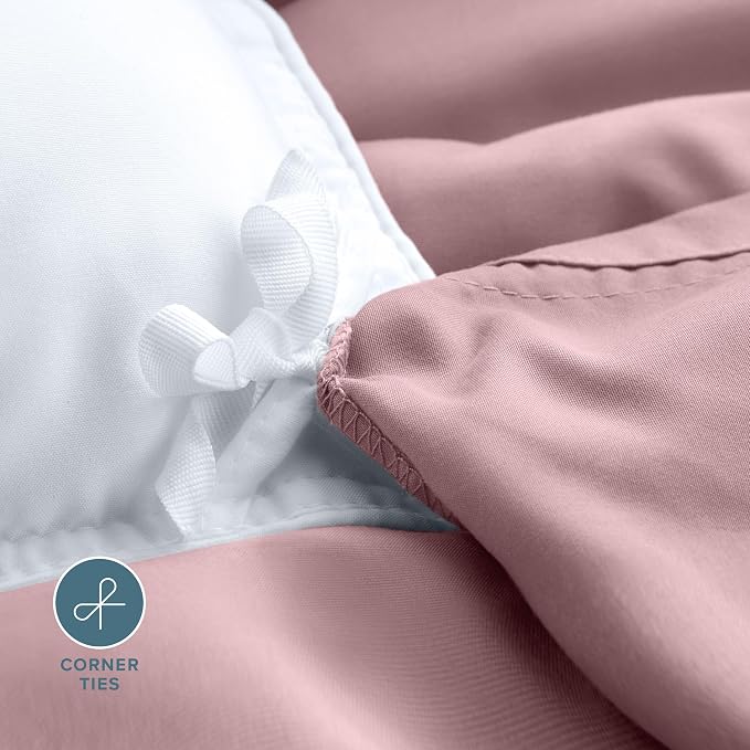 Bare Home Duvet Cover Set 1800 Ultra-Soft (Twin/Twin XL, Dusty Pink) | Lightweight, Cooling, Breathable, Premium 1800 Ultra-Soft, All-Season
