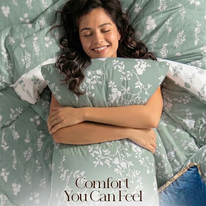 Utopia Bedding 3 Pc King Comforter Set, Printed Comforter, Meadow Mist | Comforter Set Includes Comforter (90x102) Inches, 2 Shams (20x36) Inches. Soft Microfiber Down Alternative, Machine Washable.