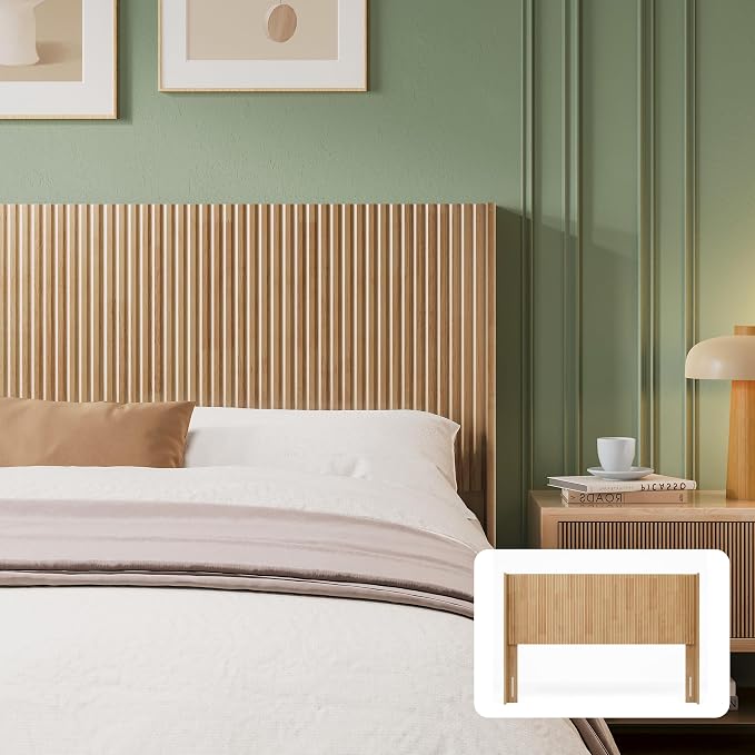 Howjoe Wood King Headboard Only, 80.3" Natural Wood Headboard King Size | King Bed Headboard Only, Boho Headboards, Wall Mounted Headboard with Wingback for Bedroom, Modern Farmhouse Headboards