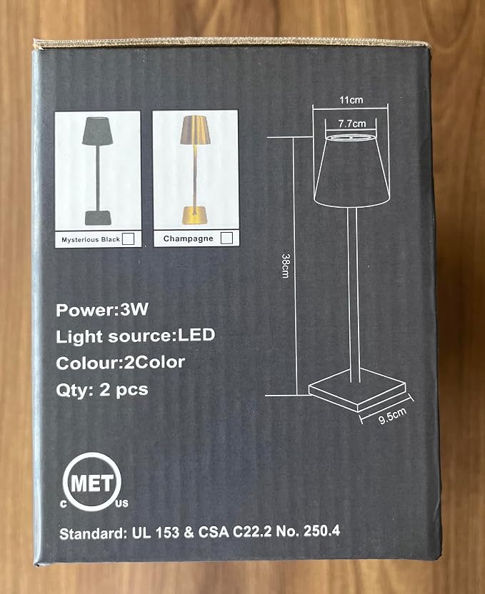 Yogaret 2 Pack Rechargeable Table Lamps,Cordless Lamp with 6000mAh Battery Operated, Portable Indoor/Outdoor Table Lamp for Patio Restaurant Home Dinner Dining Kitchen,Waterproof & Wireless | Portable table lights set of 2 wireless battery operated lam...
