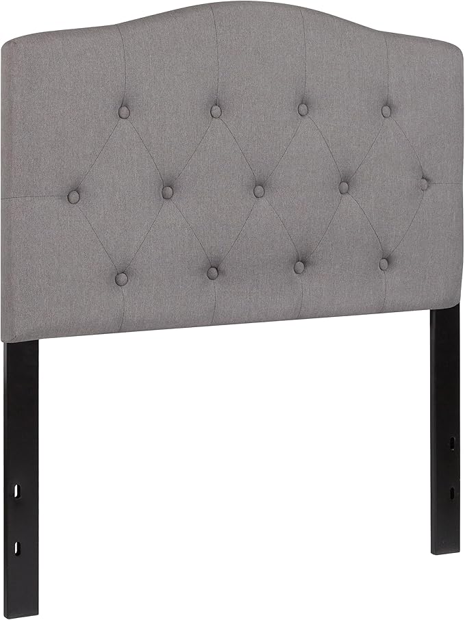 Flash Furniture Twin Tufted Fabric Headboard, Light Gray | Adjustable Height, Easy Install, Bedroom Decor