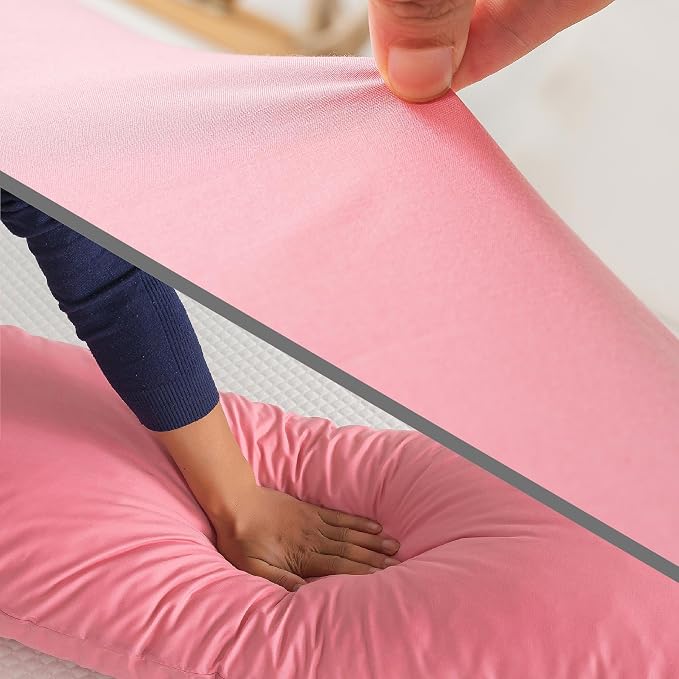 WhatsBedding Memory Foam Body Pillow with Cover, Long Bed Pillow for Adults | Breathable Zippered Cotton Cover,Long Pillow for Sleeping, Firm Pillow Fluffy Supportive for Side Sleepers