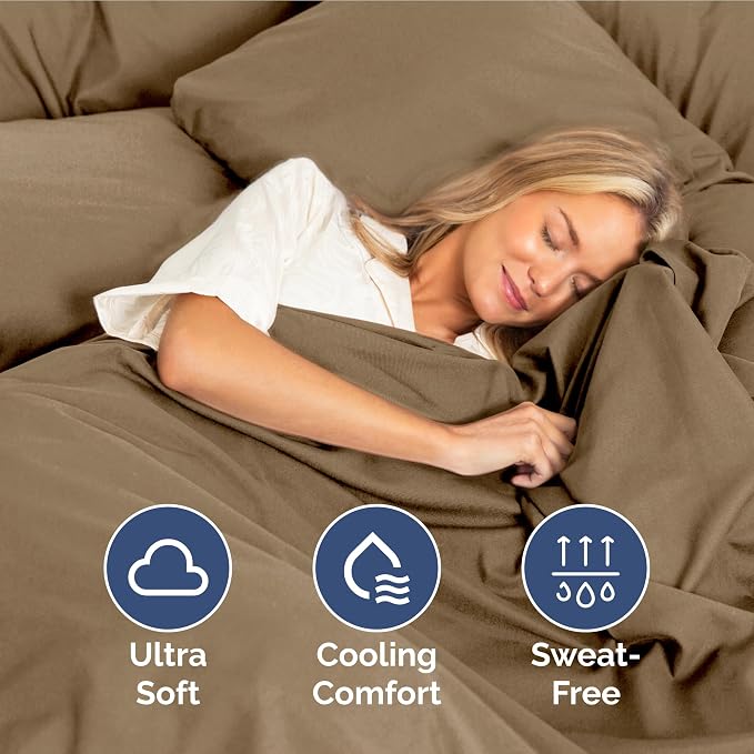 Twin Size 3 Piece Sheet Set - Ultra Soft & Cooling Sheets - Neutral Brown | Fits 8 Inch to 16 inch Mattress, Wrinkle Free & Fade Resistant with Deep Pockets, Breathable, Comfy Hotel Luxury Bedding