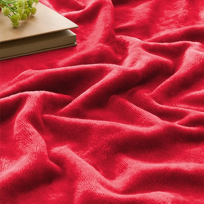 BEDELITE Fleece Blanket Soft Plush Throw for Couch Red 50"x60" | Ultra Soft Fleece, Plush Microfiber, Lightweight Warmth, All Season Comfort, Fade Resistant, Machine Washable, Couch Sofa Bed