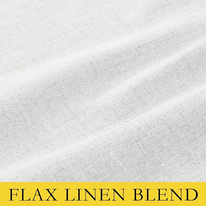 NICETOWN 100% Absolutely Blackout Linen Curtains with Thermal Insulated Liner, Greyish White, 52" Wide, 120" Length Energy Saving Curtains for Living Room 2 Panels Set, Vertical Blinds