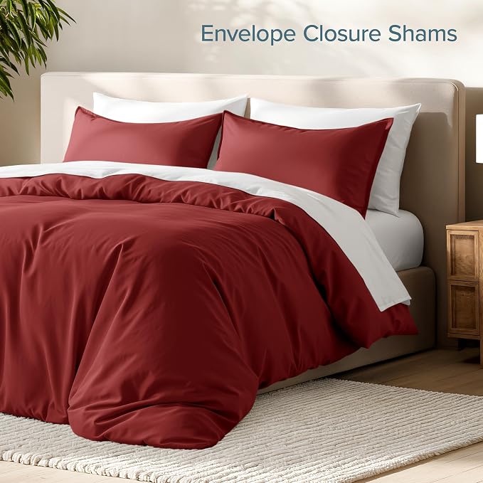 Bare Home Duvet Cover Set 1800 Ultra-Soft (California King, Rosewood) | Lightweight, Cooling, Breathable, Premium 1800 Ultra-Soft, All-Season