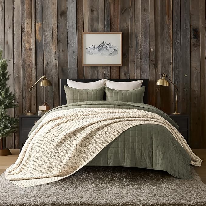 EVERGRACEHOME Chunky Chenille Knit Throw Blanket, 90 x 90, Beige | Sculpted Moss Stitch, Chic Modern Farmhouse, All-Season Warmth, OEKO-TEX® Certified, Oversized Queen for Couch, Bed, Sofa