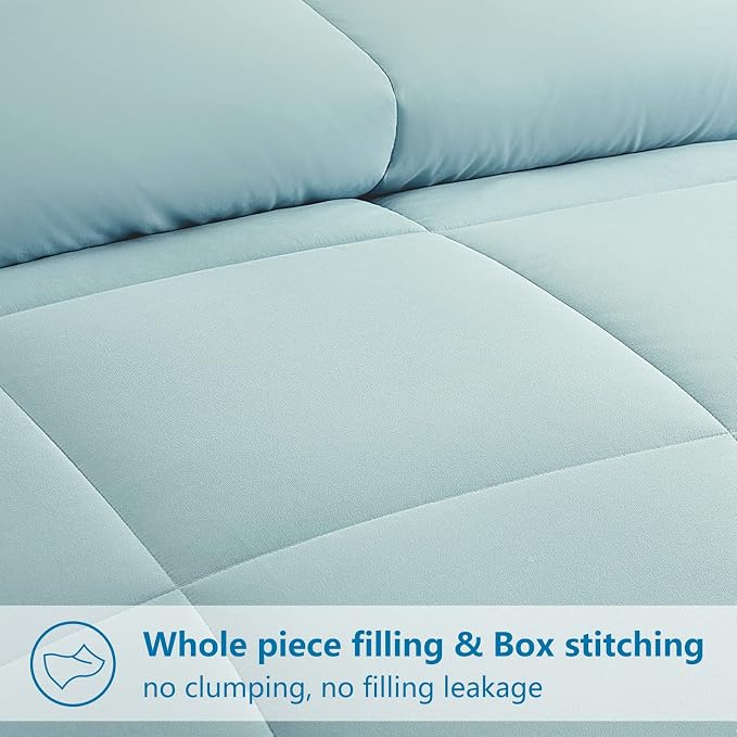 EASELAND California King Down Alternative Comforter, Aqua, 96x104 | Quilted Duvet Insert for All Seasons, Soft Lightweight Bedding with Corner Tabs, Breathable Machine Washable Hotel Quality