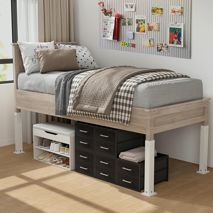BOLUO Stackable Storage Drawers Narrow Closet Organizers and Storage Fabric Black 2 Drawer Dresser for Bedroom 2 Packs Modern
