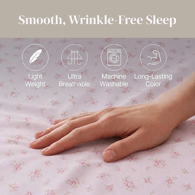 Modern Threads Silky Soft Microfiber and Wrinkle Free Sheets - Luxurious Microfiber Bed Sheets Includes Flat Sheet, Fitted Sheet with Deep Pockets, & Pillowcases Blush, California King